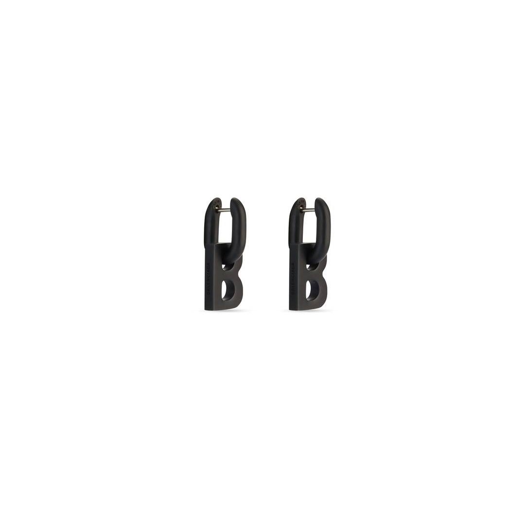 Women's Balenciaga B Chain Xs Earrings Jewelry Black | 2465MYZRS