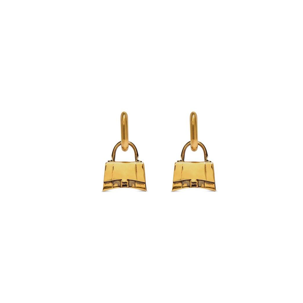 Women\'s Balenciaga Bag Earrings Jewelry Gold | 3712PEAFM