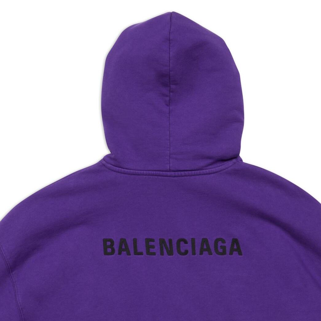 Women's Balenciaga Balenciaga Back Medium Fit Hoodie Purple | 4152GVWQD