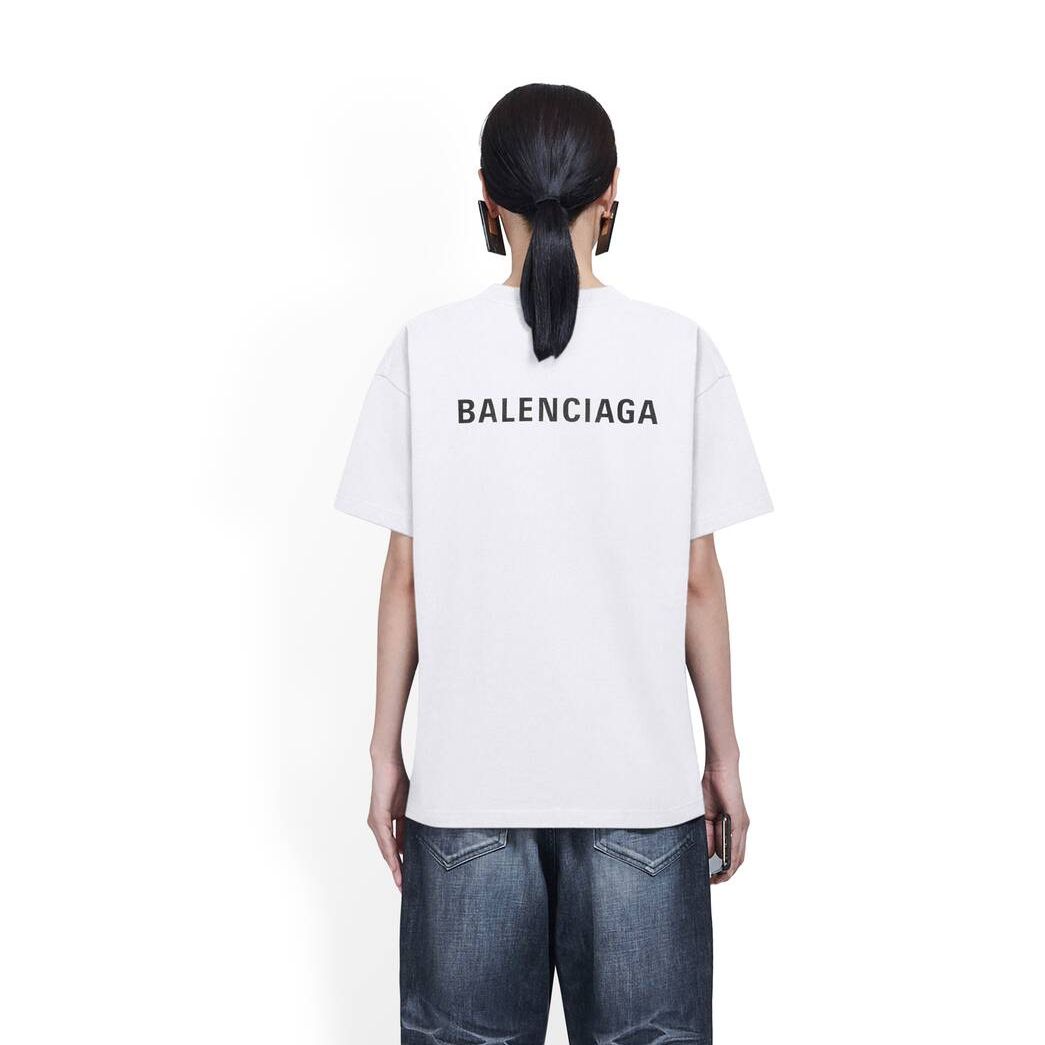 Women's Balenciaga Balenciaga Large Fit T Shirts White | 2950FVJTG