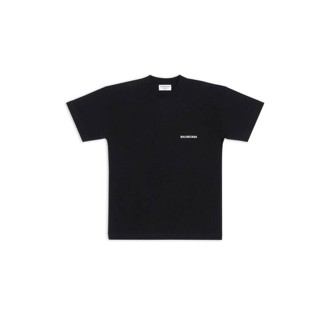 Women's Balenciaga Balenciaga Large Fit T Shirts Black | 8196WCFQT