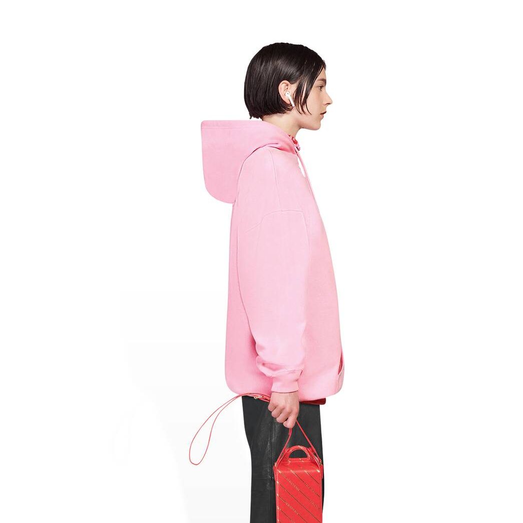 Women's Balenciaga Balenciaga Medium Fit Hoodie Pink / White | 0576VRAYH