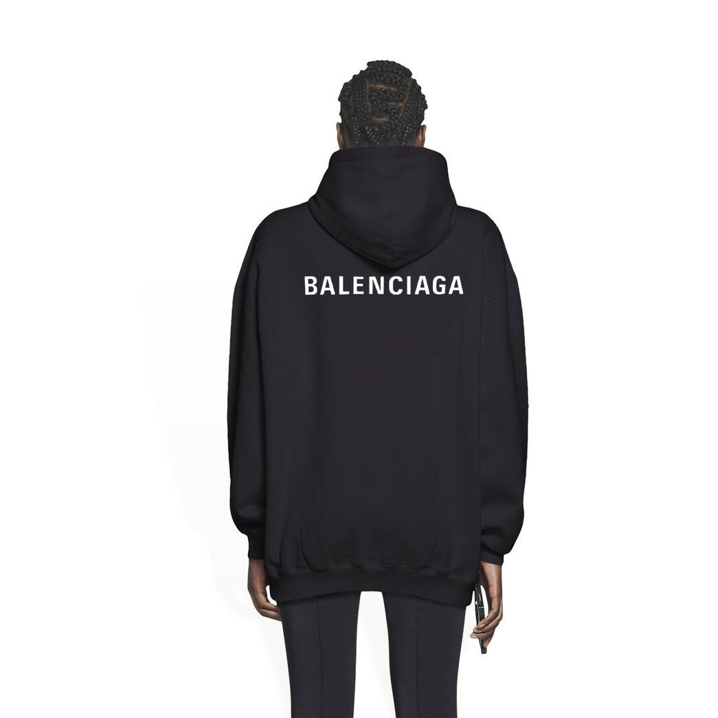 Women's Balenciaga Balenciaga Medium Fit Hoodie Black | 3874TGLWB