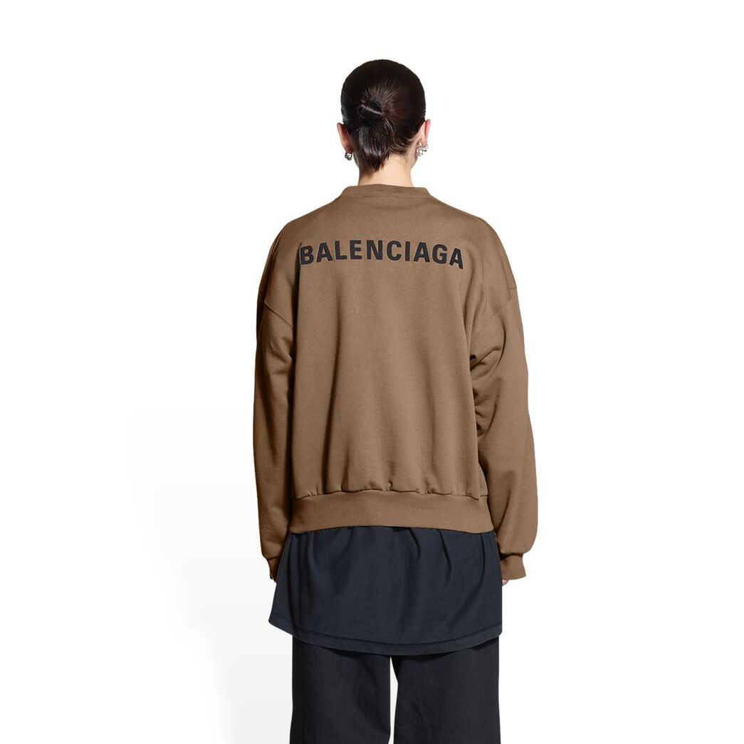 Women's Balenciaga Balenciaga Regular Fit Hoodie Beige | 5897BMHPN