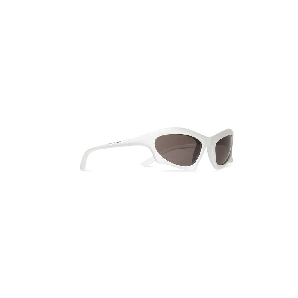 Women's Balenciaga Bat Rectangle Sunglasses White | 7563XZLIC