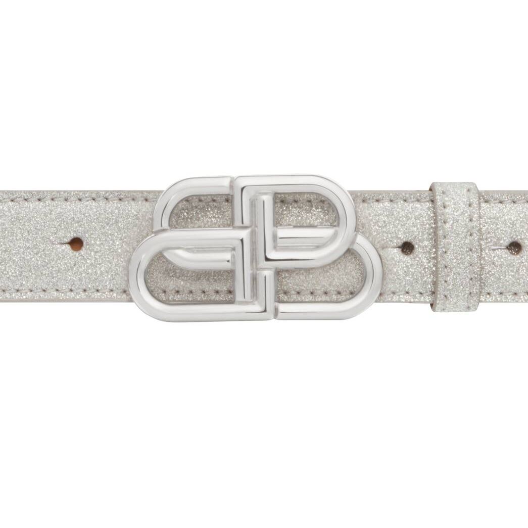 Women's Balenciaga Bb 25mm Sparkling Fabric Belts Silver | 2094OQVTB