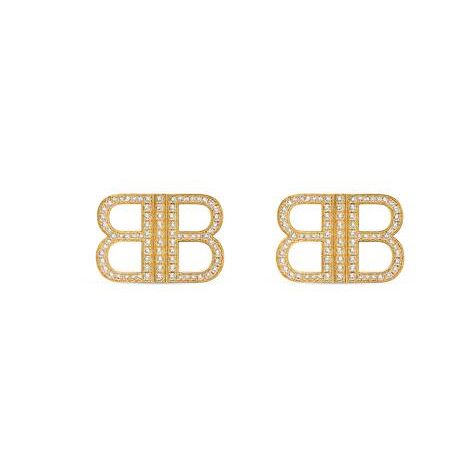 Women's Balenciaga Bb 2.0 Earrings Jewelry Gold | 0738XPVEH