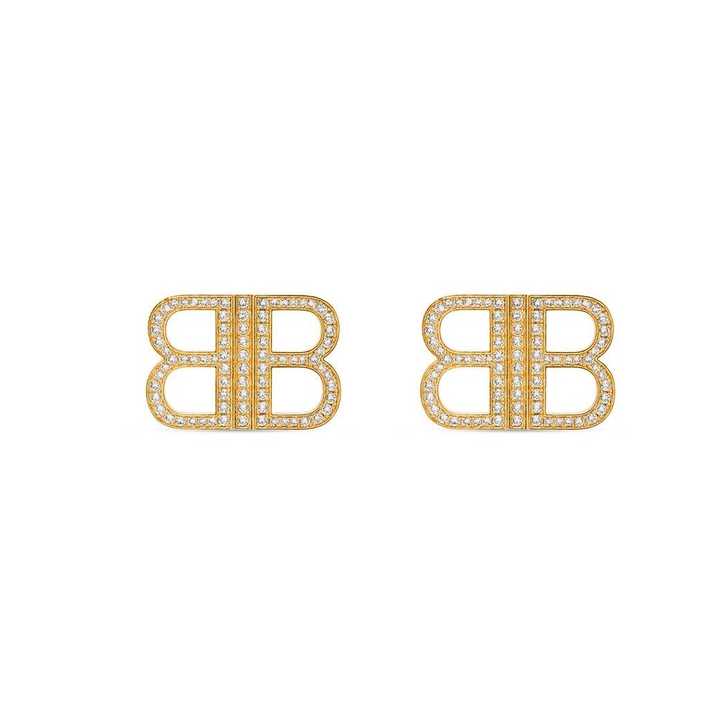 Women\'s Balenciaga Bb 2.0 Earrings Jewelry Gold | 0738XPVEH