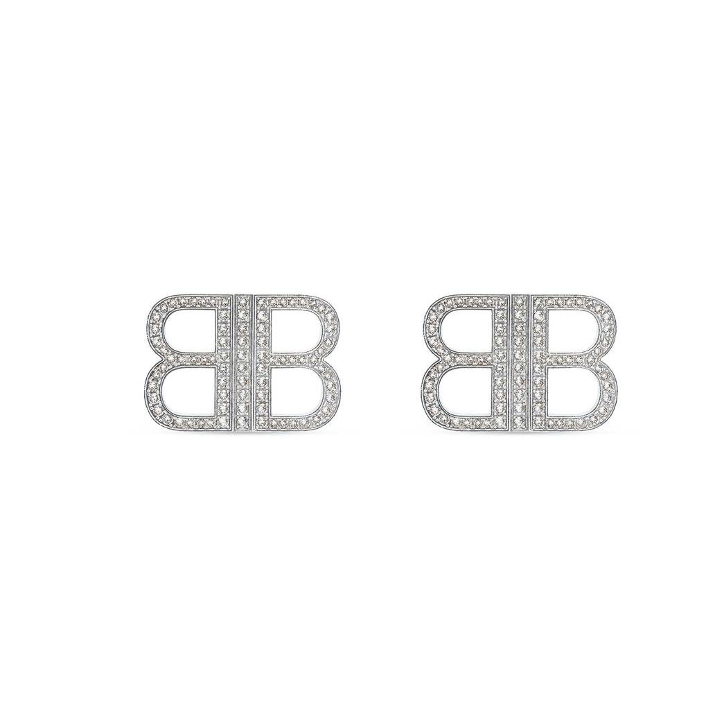 Women\'s Balenciaga Bb 2.0 Earrings Jewelry Silver | 3615VPFLE