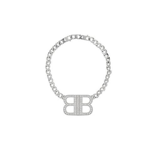 Women's Balenciaga Bb 2.0 Necklace Jewelry Silver | 3517FBYLW