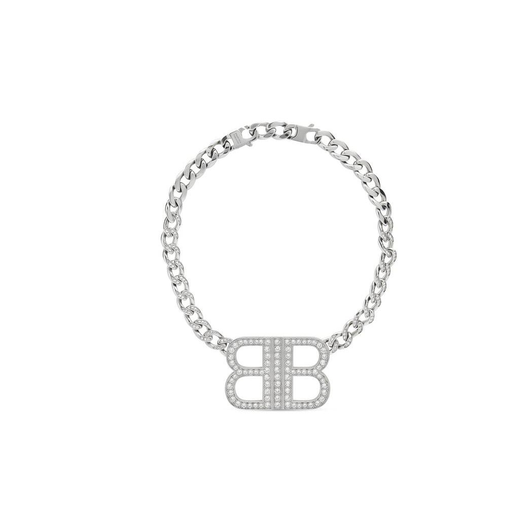 Women\'s Balenciaga Bb 2.0 Necklace Jewelry Silver | 3517FBYLW