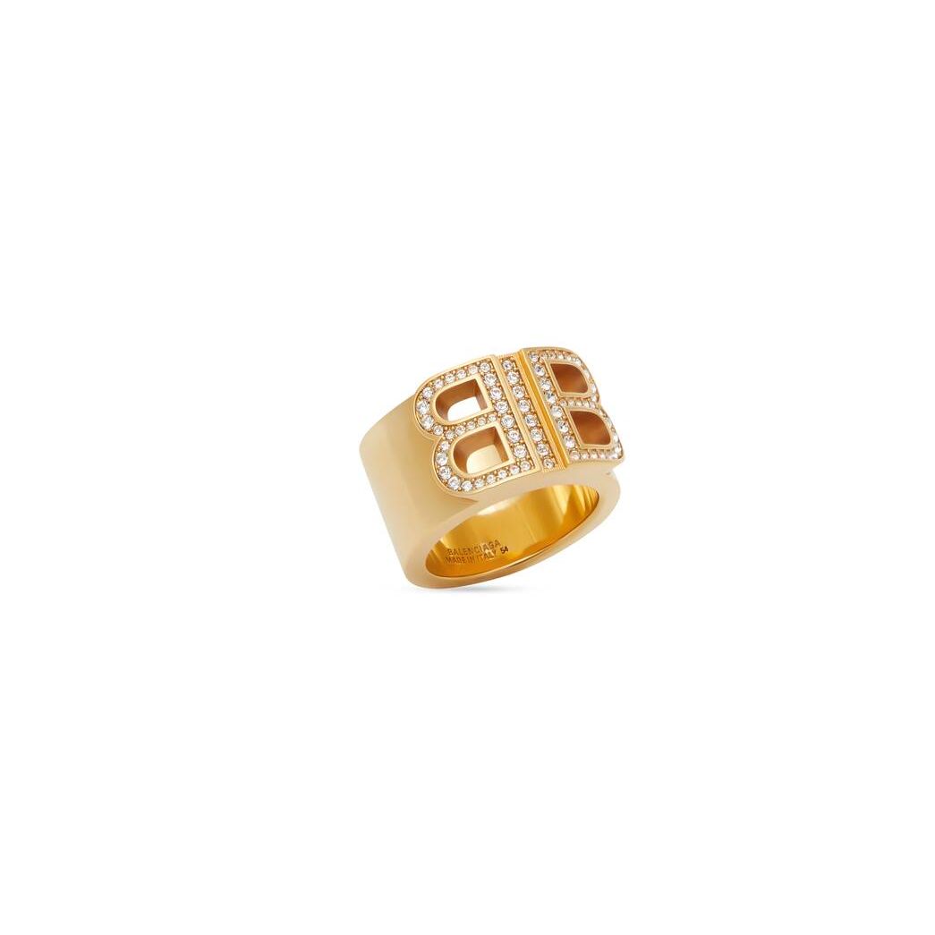 Women\'s Balenciaga Bb 2.0 Ring Jewelry Gold | 7128JTGNK