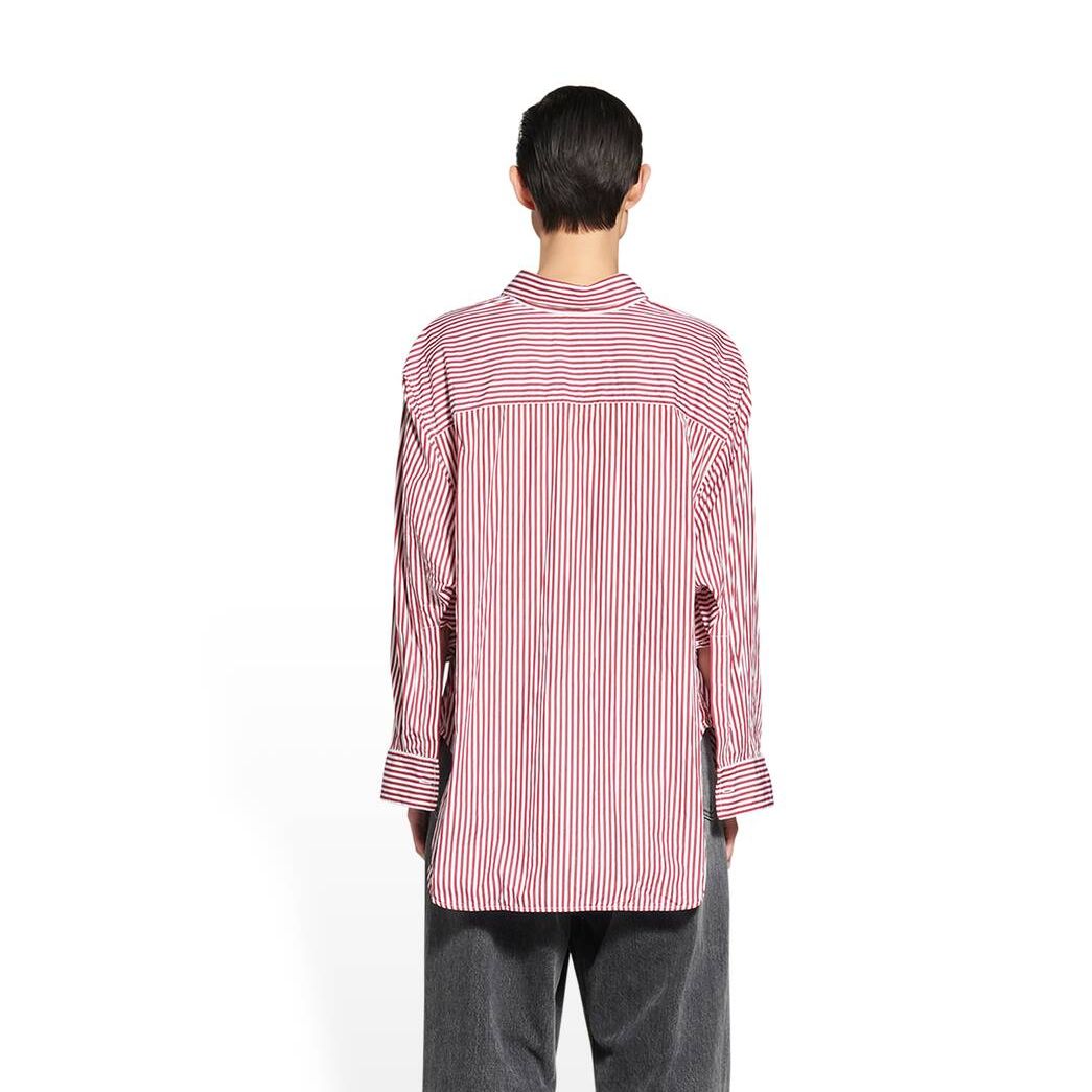 Women's Balenciaga Bb Corp Swing Twisted Shirt Tops Burgundy | 5460HKUQF