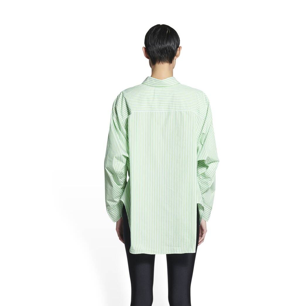 Women's Balenciaga Bb Corp Swing Twisted Shirt Tops Green | 8106THVLX