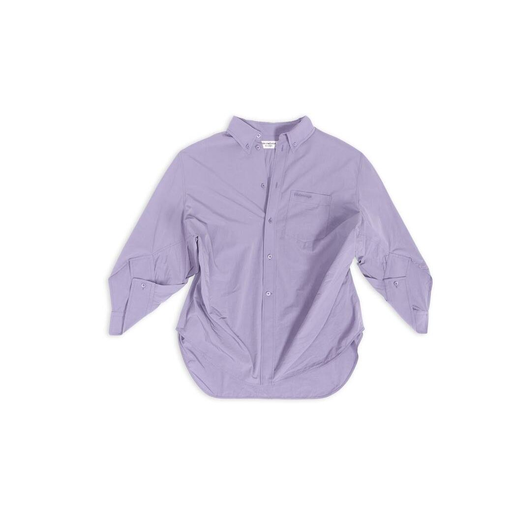 Women's Balenciaga Bb Corp Swing Twisted Shirt Tops Purple | 9017BHFSK