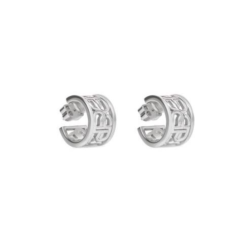 Women's Balenciaga Bb Hoop Earrings Jewelry Silver | 4735IMPON