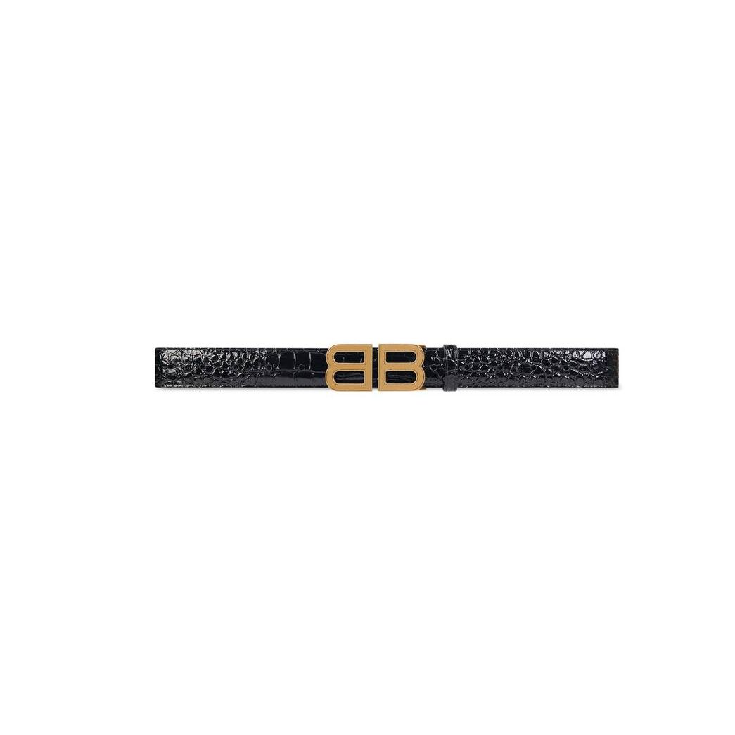 Women\'s Balenciaga Bb Hourglass Medium Belts Black | 8974WQXYN