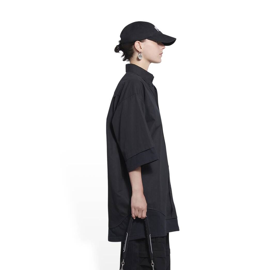 Women's Balenciaga Bb Icon Layered Shirt Tops Black | 0768YFWTS