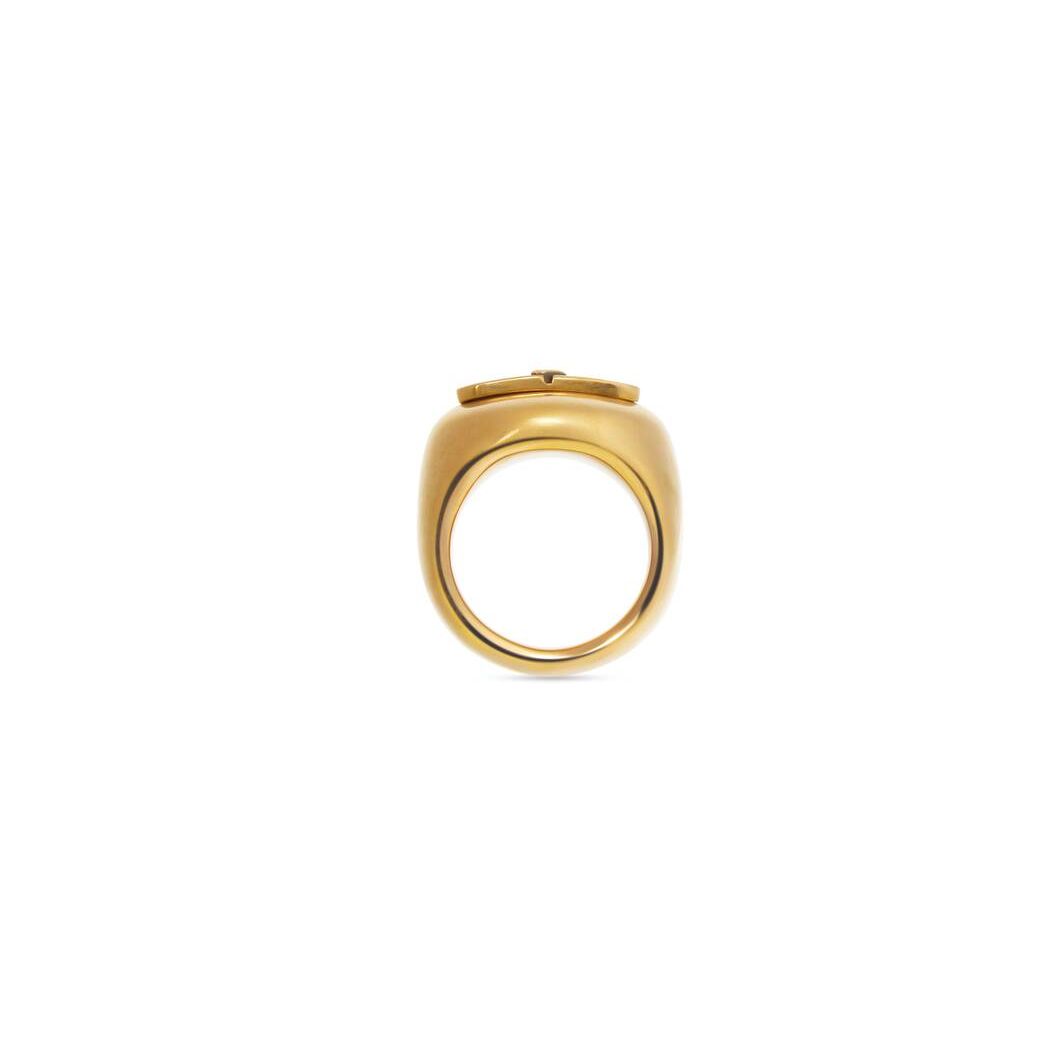 Women's Balenciaga Bb Icon Ring Jewelry Gold | 7985SNEQO