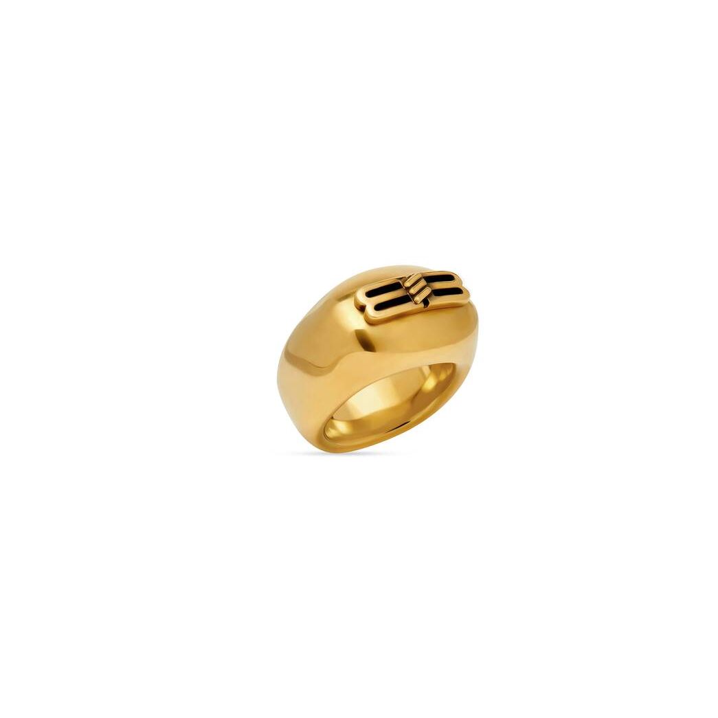 Women\'s Balenciaga Bb Icon Ring Jewelry Gold | 7985SNEQO