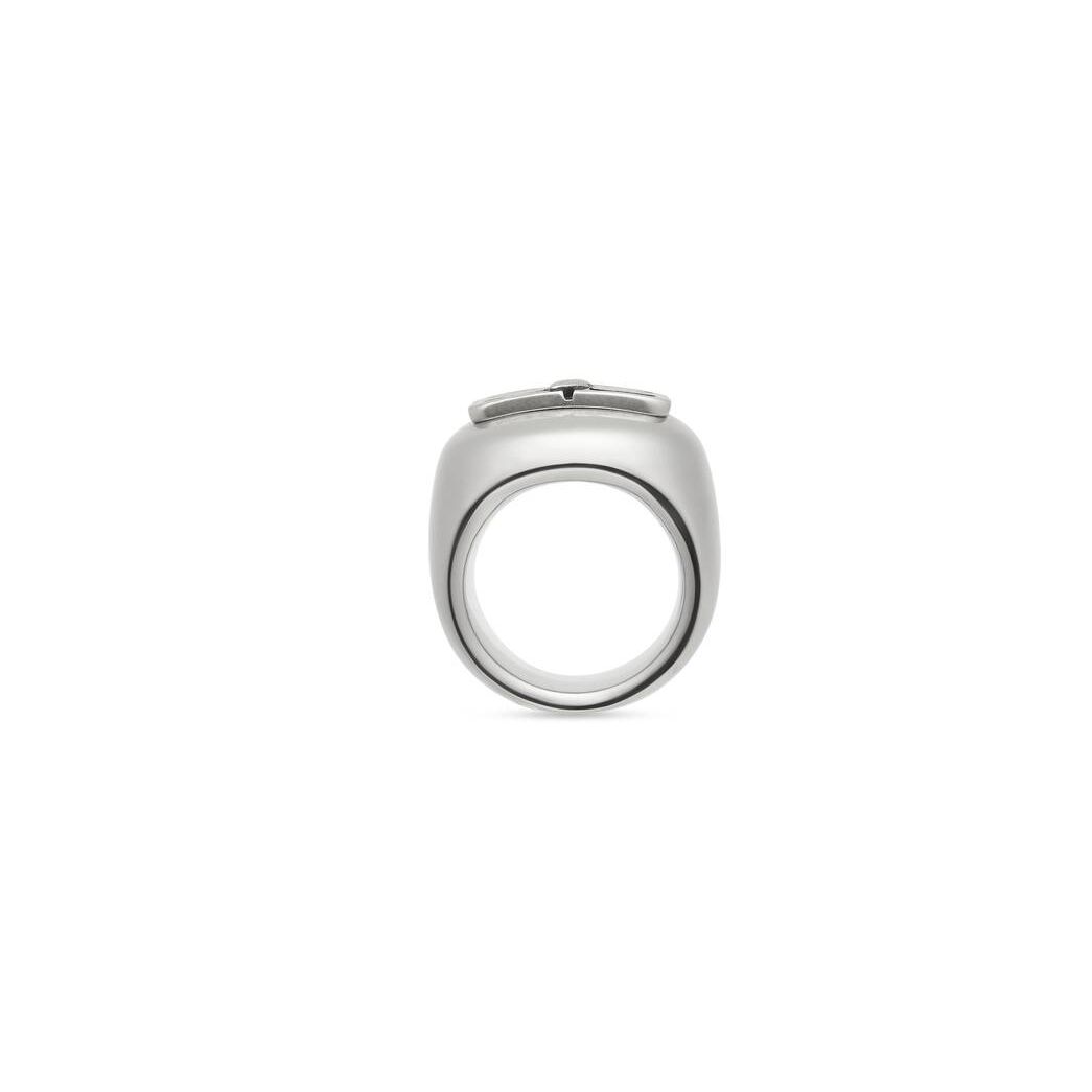 Women's Balenciaga Bb Icon Signet Ring Jewelry Silver | 2417EWIGF