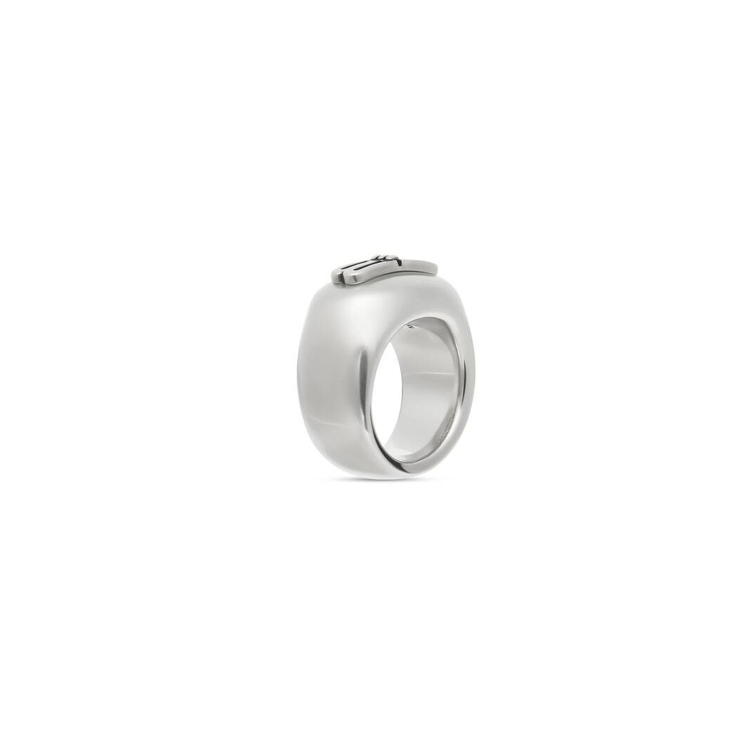 Women's Balenciaga Bb Icon Signet Ring Jewelry Silver | 2417EWIGF