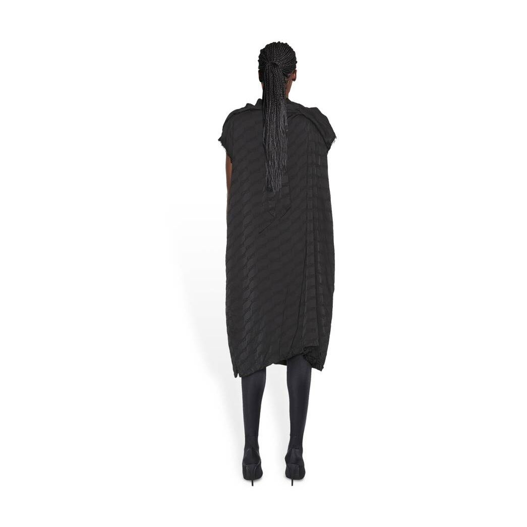 Women's Balenciaga Bb Monogram Knotted Rawcut Dress Skirts Black | 2689AZTRC