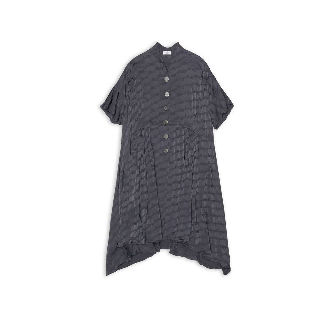 Women's Balenciaga Bb Monogram Oversized Buttoned Dress Skirts Grey | 0356AWTBD