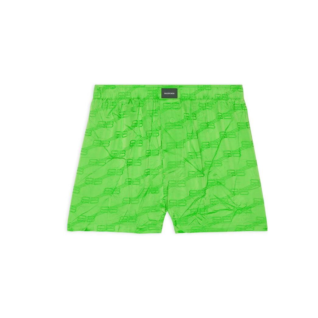 Women's Balenciaga Bb Monogram Pyjama Shorts Pants Green | 6310CNRSQ