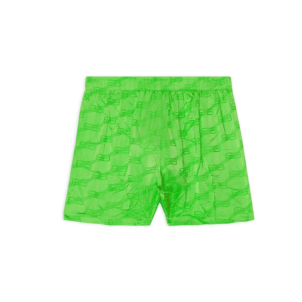 Women's Balenciaga Bb Monogram Pyjama Shorts Pants Green | 6310CNRSQ