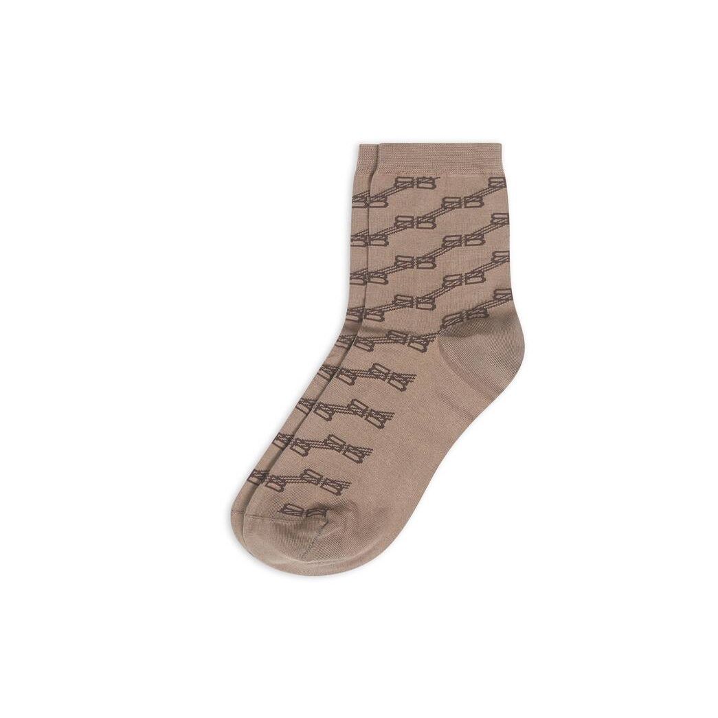 Women's Balenciaga Bb Monogram Socks Beige | 6190EIZDH