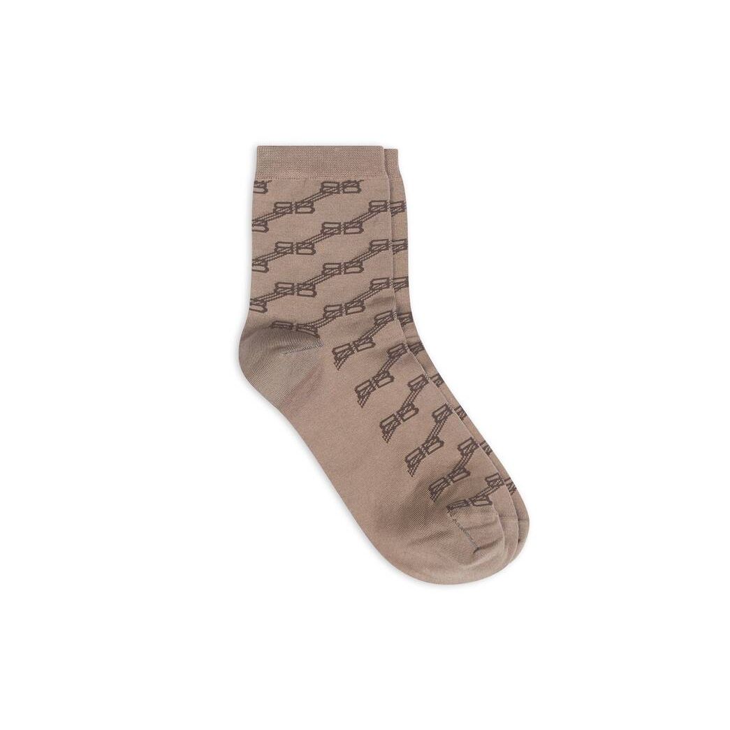 Women\'s Balenciaga Bb Monogram Socks Beige | 6190EIZDH