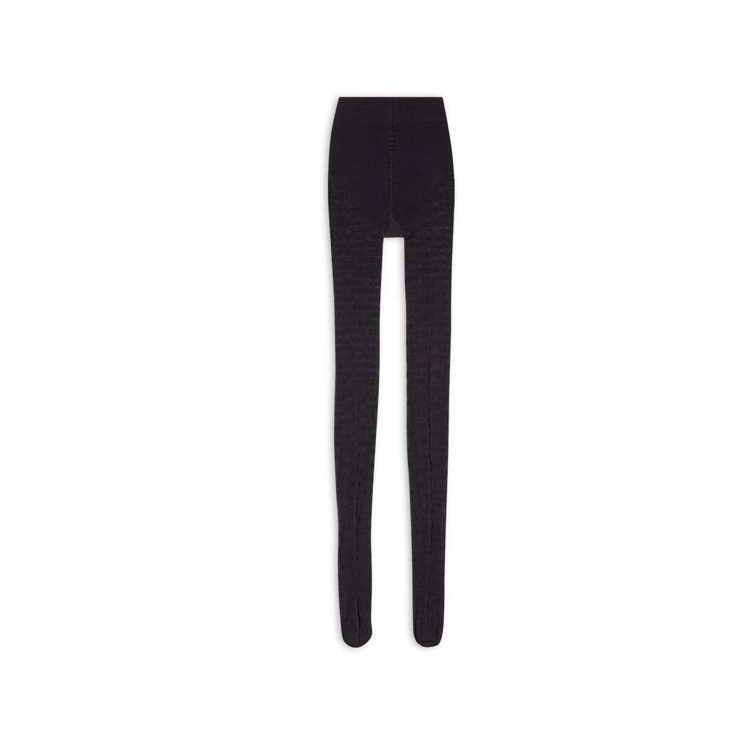 Women\'s Balenciaga Bb Monogram Tights Socks Black | 6370IEJZH