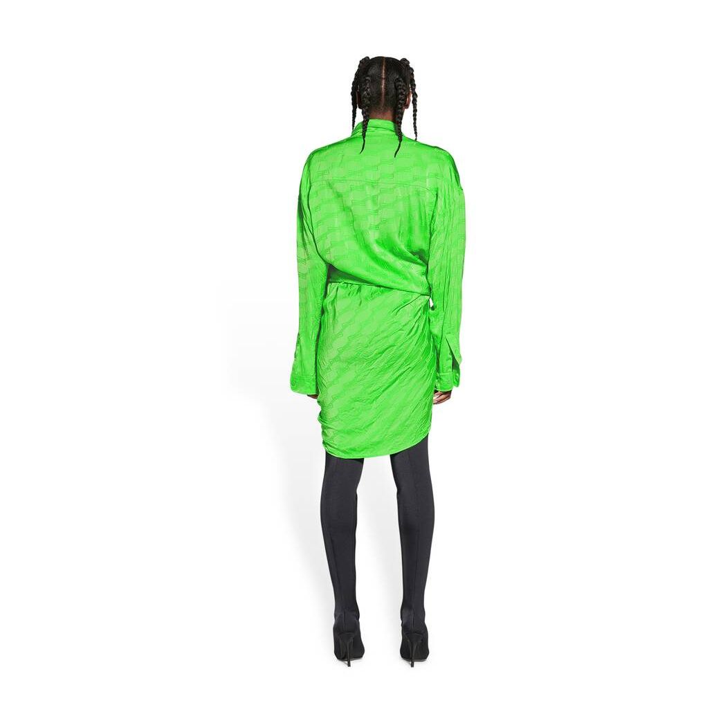 Women's Balenciaga Bb Monogram Wrap Dress Skirts Green | 4360KHFED