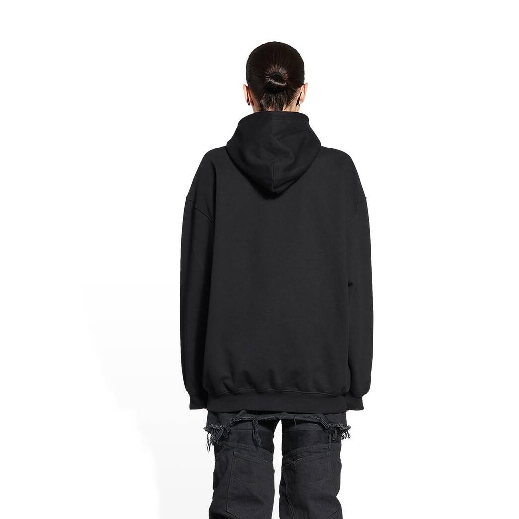 Women's Balenciaga Bb Paris Icon Medium Fit Hoodie Black | 7325KWZOL