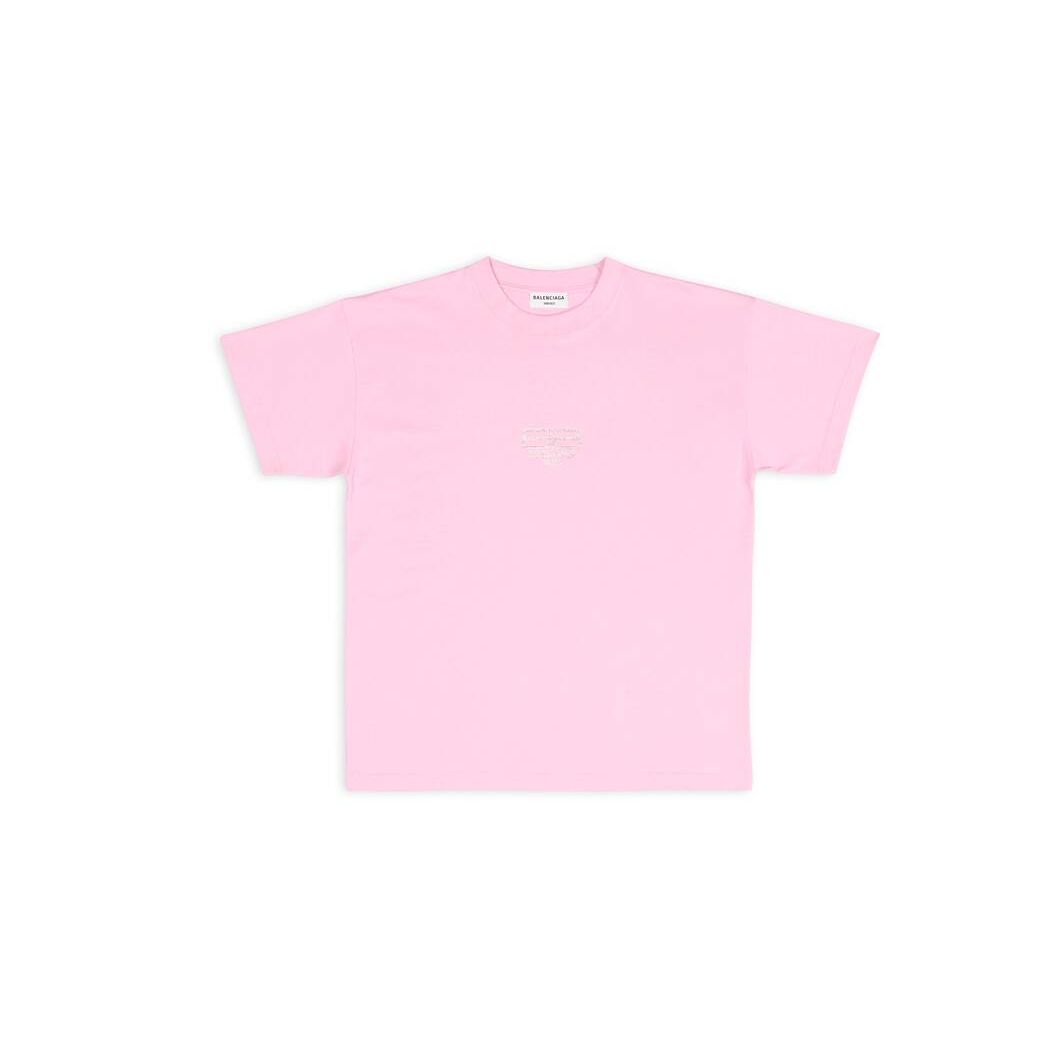 Women's Balenciaga Bb Paris Icon Medium Fit T Shirts Pink | 9162SYVMW