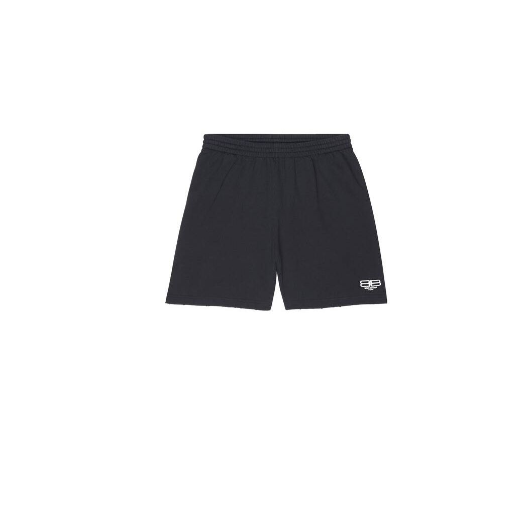 Women's Balenciaga Bb Paris Icon Sweat Shorts Pants Black | 5061GRCUE