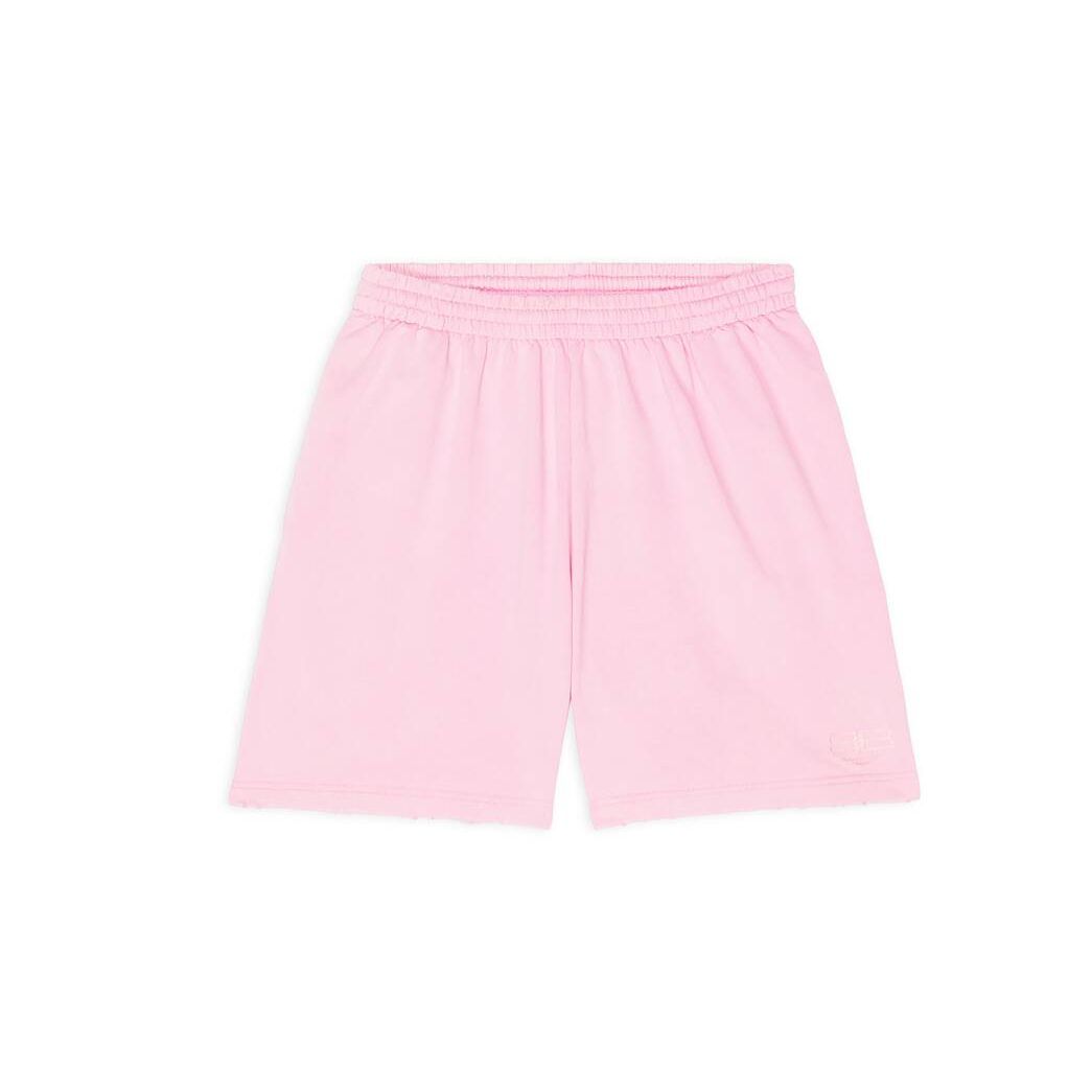 Women\'s Balenciaga Bb Paris Icon Sweat Shorts Pants Pink | 7459UBFHG