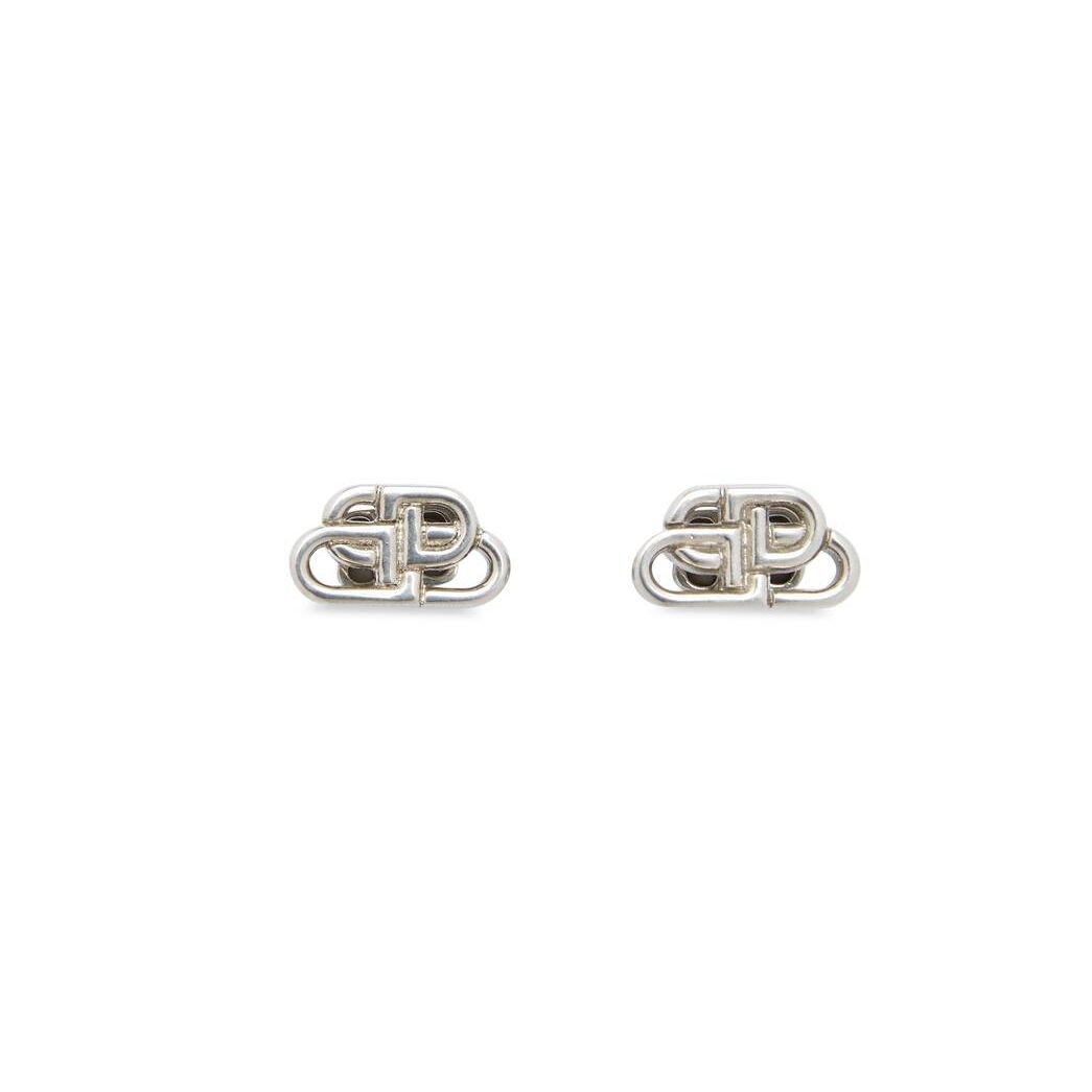 Women\'s Balenciaga Bb Stud Xs Earrings Jewelry Silver | 9564MNPGU