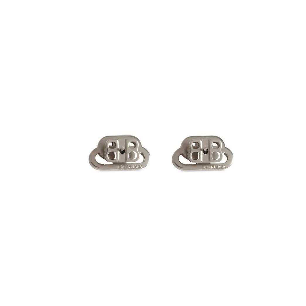 Women's Balenciaga Bb Xs Stud Earrings Jewelry Silver | 2501PVURY