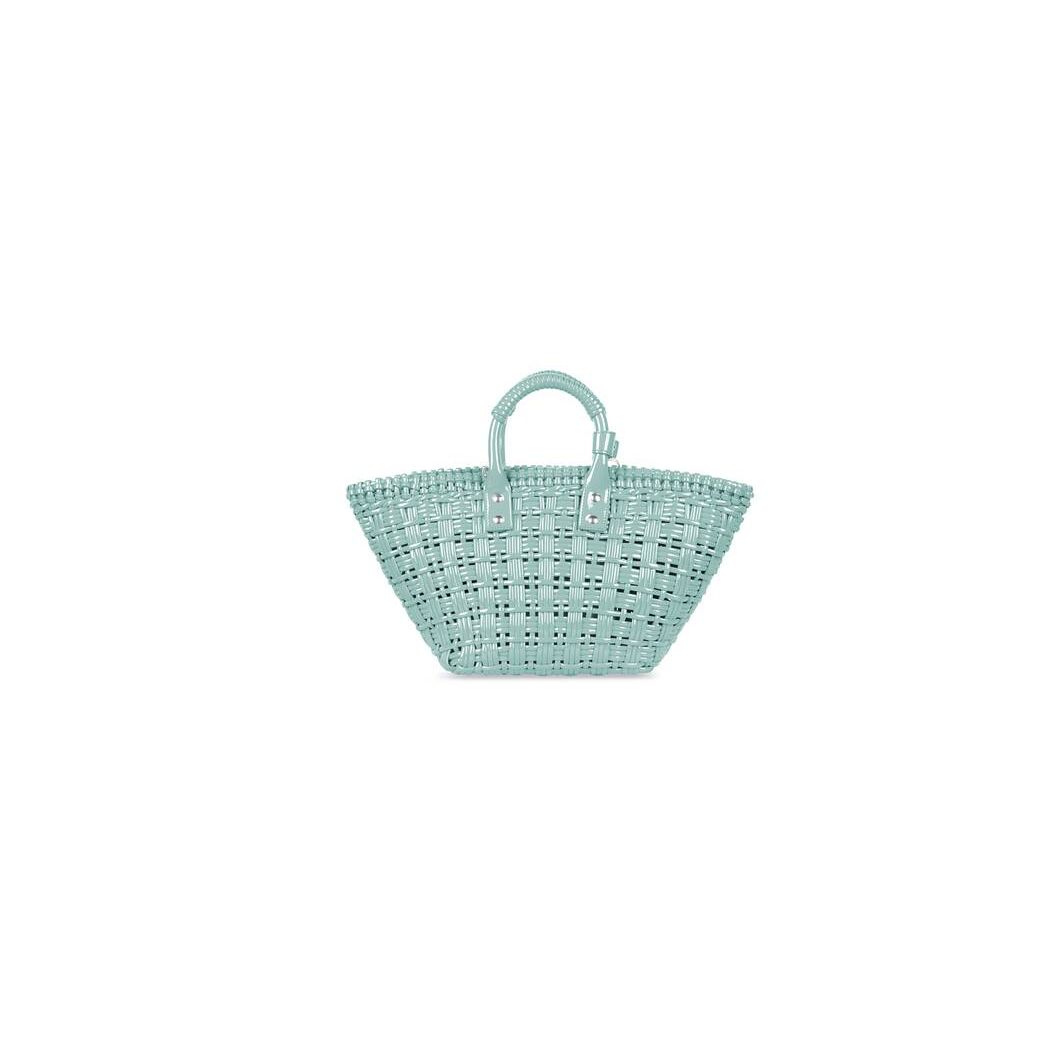 Women's Balenciaga Bistro Xs Basket With Strap Tote Bags Mint | 1954SHQTP