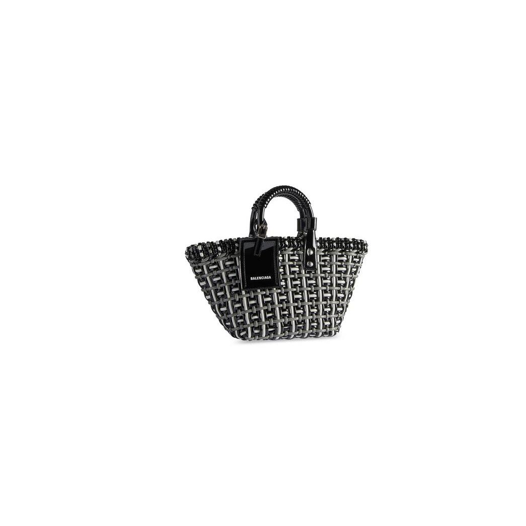 Women's Balenciaga Bistro Xs Basket With Strap Tote Bags Black | 7294EIXHW