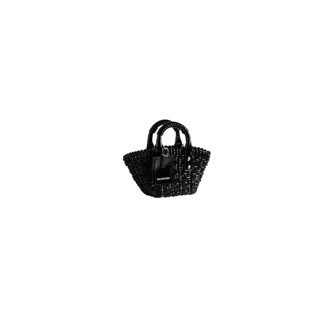 Women's Balenciaga Bistro Xxs Basket Strap Mini Bag Black | 2346FLNDX