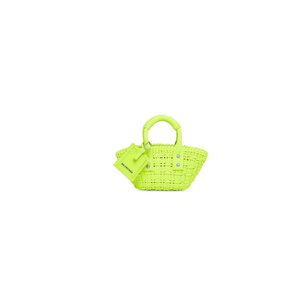 Women's Balenciaga Bistro Xxs Basket Strap Mini Bag Yellow | 3768SWDOI