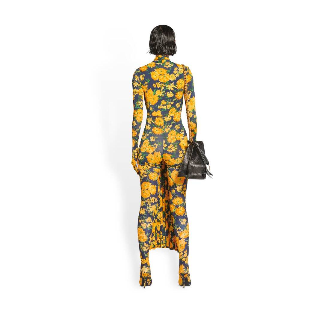 Women's Balenciaga Bouquet Cycling Draped Dress Skirts Yellow | 1769NBUPS