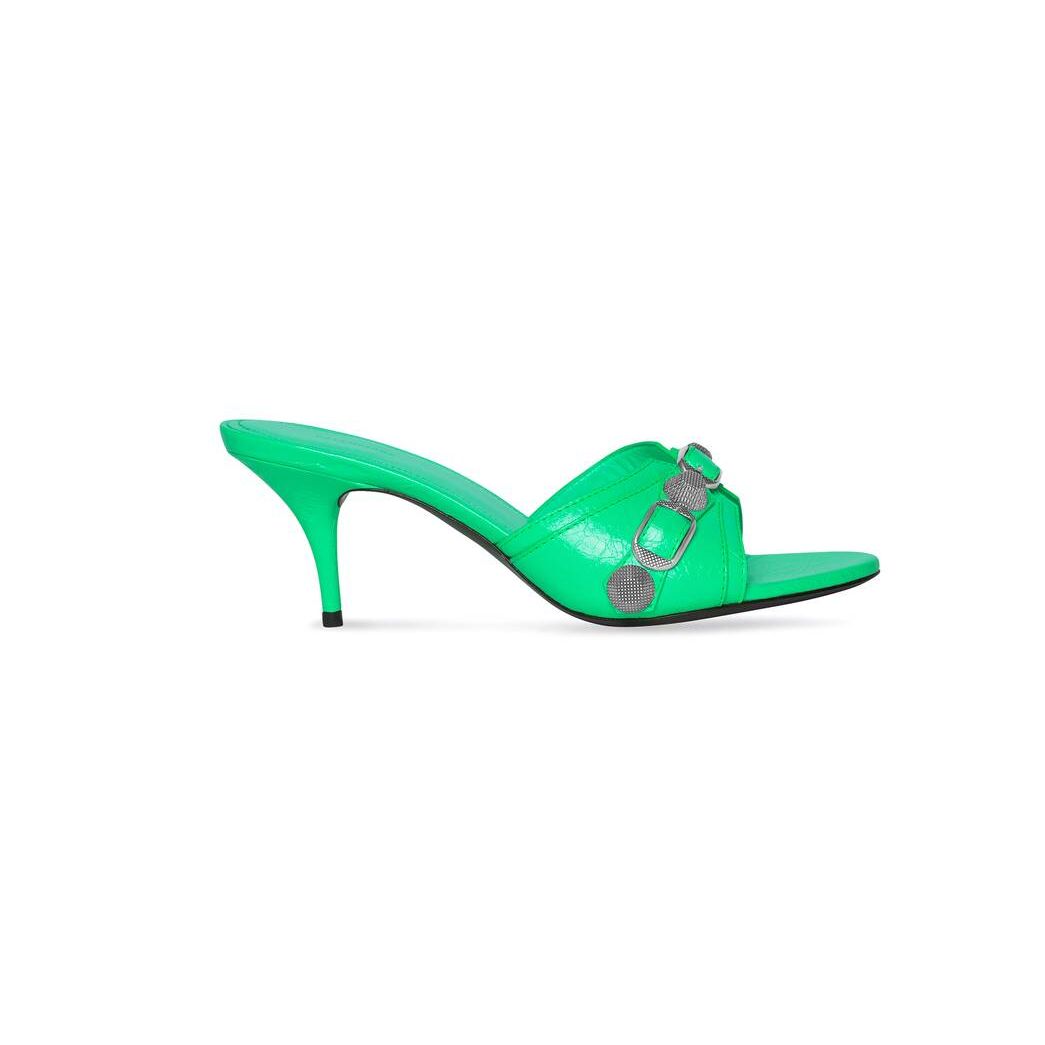 Women\'s Balenciaga Cagole 70mm Pumps Green | 4839ENULI