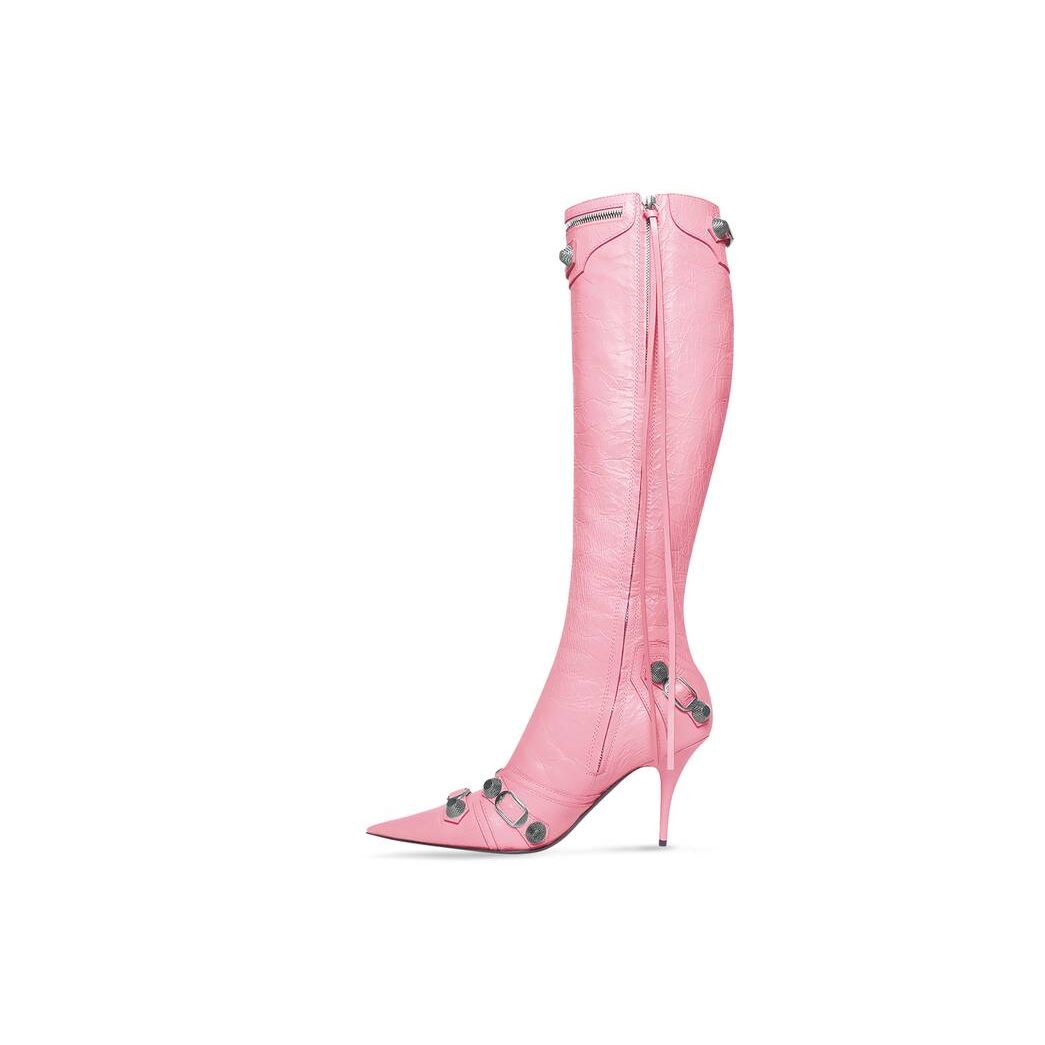 Women's Balenciaga Cagole 90mm Boots Pink | 5809WUIZE