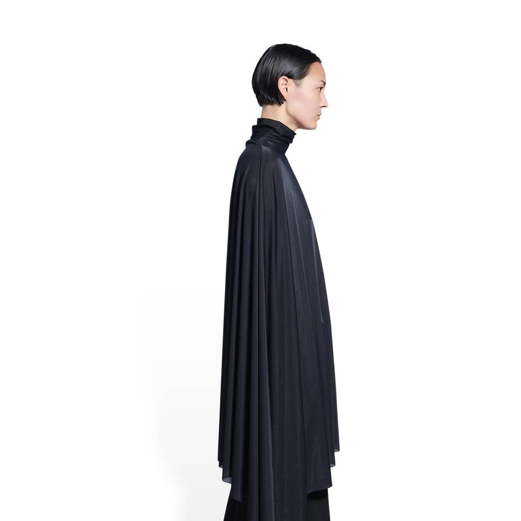 Women's Balenciaga Cape Tops Black | 8095MBNPY