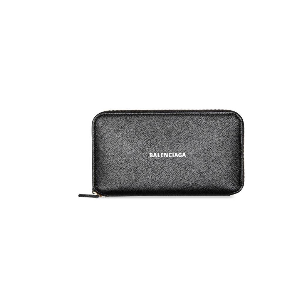 Women\'s Balenciaga Cash Continental Wallets Black | 4378THDFJ