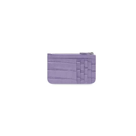 Women's Balenciaga Cash Large Long Coin And Crocodile Embossed Cardholders Purple | 7038CTHOQ